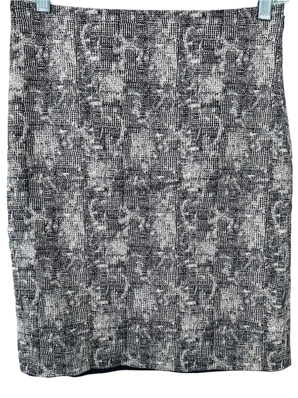 MM Lafleur Black & White Textured Pencil Skirt